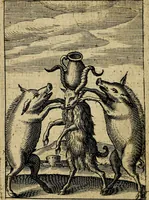 Picture 79 of 93 from Emblemes nouveaux; esquels le cours de ce monde est depeint et representé par certaines figures, desquelles le sens est expliqué par rimes ... Premieremente en allemand & maintenent en françois .. (1617), leaf 157