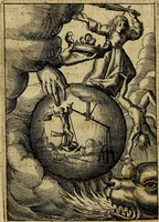 An illustration from Emblemes nouveaux; esquels le cours de ce monde est depeint et representé par certaines figures, desquelles le sens est expliqué par rimes ... Premieremente en allemand & maintenent en françois .. (1617)