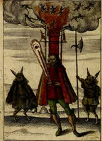 Picture 49 of 93 from Emblemes nouveaux; esquels le cours de ce monde est depeint et representé par certaines figures, desquelles le sens est expliqué par rimes ... Premieremente en allemand & maintenent en françois .. (1617), leaf 97