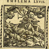 Picture 66 of 200 from Emblemi. Dal latino nel vulgare italiano ridotti, contenenti il fiore et la sostanza de' più scelti scrittori & delle più celebri discipline dell'vniuerso, ripieni di ottimi consigli & saluteuoli documenti, per l'vso ciuile et morale della vita humana (1626), leaf 106