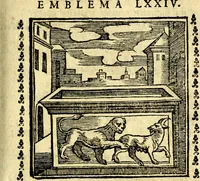 Picture 74 of 200 from Emblemi. Dal latino nel vulgare italiano ridotti, contenenti il fiore et la sostanza de' più scelti scrittori & delle più celebri discipline dell'vniuerso, ripieni di ottimi consigli & saluteuoli documenti, per l'vso ciuile et morale della vita humana (1626), leaf 116