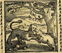Picture 125 of 200 from Emblemi. Dal latino nel vulgare italiano ridotti, contenenti il fiore et la sostanza de' più scelti scrittori & delle più celebri discipline dell'vniuerso, ripieni di ottimi consigli & saluteuoli documenti, per l'vso ciuile et morale della vita humana (1626), leaf 196