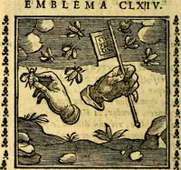 Picture 157 of 200 from Emblemi. Dal latino nel vulgare italiano ridotti, contenenti il fiore et la sostanza de' più scelti scrittori & delle più celebri discipline dell'vniuerso, ripieni di ottimi consigli & saluteuoli documenti, per l'vso ciuile et morale della vita humana (1626), leaf 253