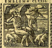 Picture 165 of 200 from Emblemi. Dal latino nel vulgare italiano ridotti, contenenti il fiore et la sostanza de' più scelti scrittori & delle più celebri discipline dell'vniuerso, ripieni di ottimi consigli & saluteuoli documenti, per l'vso ciuile et morale della vita humana (1626), leaf 265