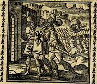 An illustration from Emblemi. Dal latino nel vulgare italiano ridotti, contenenti il fiore et la sostanza de' più scelti scrittori & delle più celebri discipline dell'vniuerso, ripieni di ottimi consigli & saluteuoli documenti, per l'vso ciuile et morale della vita humana (1626)