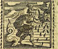 An illustration from Emblemi. Dal latino nel vulgare italiano ridotti, contenenti il fiore et la sostanza de' più scelti scrittori & delle più celebri discipline dell'vniuerso, ripieni di ottimi consigli & saluteuoli documenti, per l'vso ciuile et morale della vita humana (1626)