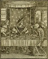 Picture 10 of 51 from Emblems of mortality : representing, in upwards of fifty cuts, Death seizing all ranks and degrees of people : imitated from a painting in the cemetery of the Dominican church at Basil, in Switzerland : with an apostrophe to each, translated from the Latin and French : intended as well for the infomation of the curious, as the instruction and entertainment of youth : to which is prefixed a copious preface, containing an historical account of the above, and other paintings on this subject, now or lately existing in divers parts of Europe (1789), leaf 47
