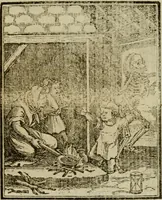 Picture 39 of 51 from Emblems of mortality : representing, in upwards of fifty cuts, Death seizing all ranks and degrees of people : imitated from a painting in the cemetery of the Dominican church at Basil, in Switzerland : with an apostrophe to each, translated from the Latin and French : intended as well for the infomation of the curious, as the instruction and entertainment of youth : to which is prefixed a copious preface, containing an historical account of the above, and other paintings on this subject, now or lately existing in divers parts of Europe (1789), leaf 78