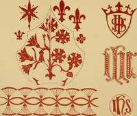 An illustration from The embroiderer's book of design : containing initials, emblems, cyphers, monograms, ornamental borders, ecclesiastical devices, mediæval and modern alphabets, and national emblems (1891)