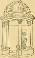 An illustration from An encyclopædia of cottage, farm, and villa architecture and furniture : containing numerous designs for dwellings from the cottage to the villa including farm houses, farmeries, and other agricultural buildings, several designs for country inns, public houses, and parochial schools, with the requisite fittings-up fixtures and furniture ; and appropriate offices, gardens and garden scenery ; each design accompanied by analytical and critical marks illustrative of the principles of archtiectural science and taste on whihc it is composed (1836)