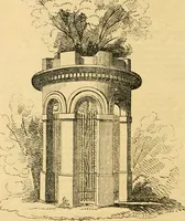An illustration from An encyclopædia of cottage, farm, and villa architecture and furniture : containing numerous designs for dwellings from the cottage to the villa including farm houses, farmeries, and other agricultural buildings, several designs for country inns, public houses, and parochial schools, with the requisite fittings-up fixtures and furniture ; and appropriate offices, gardens and garden scenery ; each design accompanied by analytical and critical marks illustrative of the principles of archtiectural science and taste on whihc it is composed (1836)