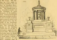 An illustration from An encyclopædia of cottage, farm, and villa architecture and furniture : containing numerous designs for dwellings from the cottage to the villa including farm houses, farmeries, and other agricultural buildings, several designs for country inns, public houses, and parochial schools, with the requisite fittings-up fixtures and furniture ; and appropriate offices, gardens and garden scenery ; each design accompanied by analytical and critical marks illustrative of the principles of archtiectural science and taste on whihc it is composed (1836)