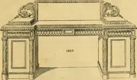 An illustration from An encyclopædia of cottage, farm, and villa architecture and furniture : containing numerous designs for dwellings from the cottage to the villa including farm houses, farmeries, and other agricultural buildings, several designs for country inns, public houses, and parochial schools, with the requisite fittings-up fixtures and furniture ; and appropriate offices, gardens and garden scenery ; each design accompanied by analytical and critical marks illustrative of the principles of archtiectural science and taste on whihc it is composed (1836)