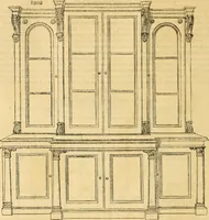 An illustration from An encyclopædia of cottage, farm, and villa architecture and furniture : containing numerous designs for dwellings from the cottage to the villa including farm houses, farmeries, and other agricultural buildings, several designs for country inns, public houses, and parochial schools, with the requisite fittings-up fixtures and furniture ; and appropriate offices, gardens and garden scenery ; each design accompanied by analytical and critical marks illustrative of the principles of archtiectural science and taste on whihc it is composed (1836)