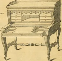 An illustration from An encyclopædia of cottage, farm, and villa architecture and furniture : containing numerous designs for dwellings from the cottage to the villa including farm houses, farmeries, and other agricultural buildings, several designs for country inns, public houses, and parochial schools, with the requisite fittings-up fixtures and furniture ; and appropriate offices, gardens and garden scenery ; each design accompanied by analytical and critical marks illustrative of the principles of archtiectural science and taste on whihc it is composed (1836)