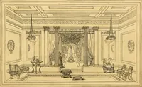 An illustration from An encyclopædia of cottage, farm, and villa architecture and furniture : containing numerous designs for dwellings from the cottage to the villa including farm houses, farmeries, and other agricultural buildings, several designs for country inns, public houses, and parochial schools, with the requisite fittings-up fixtures and furniture ; and appropriate offices, gardens and garden scenery ; each design accompanied by analytical and critical marks illustrative of the principles of archtiectural science and taste on whihc it is composed (1836)