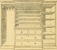 An illustration from An encyclopædia of cottage, farm, and villa architecture and furniture : containing numerous designs for dwellings from the cottage to the villa including farm houses, farmeries, and other agricultural buildings, several designs for country inns, public houses, and parochial schools, with the requisite fittings-up fixtures and furniture ; and appropriate offices, gardens and garden scenery ; each design accompanied by analytical and critical marks illustrative of the principles of archtiectural science and taste on whihc it is composed (1836)