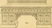An illustration from An encyclopædia of cottage, farm, and villa architecture and furniture : containing numerous designs for dwellings from the cottage to the villa including farm houses, farmeries, and other agricultural buildings, several designs for country inns, public houses, and parochial schools, with the requisite fittings-up fixtures and furniture ; and appropriate offices, gardens and garden scenery ; each design accompanied by analytical and critical marks illustrative of the principles of archtiectural science and taste on whihc it is composed (1836)