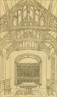 An illustration from An encyclopædia of cottage, farm, and villa architecture and furniture : containing numerous designs for dwellings from the cottage to the villa including farm houses, farmeries, and other agricultural buildings, several designs for country inns, public houses, and parochial schools, with the requisite fittings-up fixtures and furniture ; and appropriate offices, gardens and garden scenery ; each design accompanied by analytical and critical marks illustrative of the principles of archtiectural science and taste on whihc it is composed (1836)