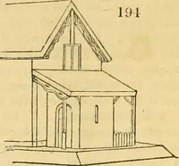 Picture 124 of 1377 from An encyclopædia of cottage, farm, and villa architecture and furniture : containing numerous designs for dwellings from the cottage to the villa including farm houses, farmeries, and other agricultural buildings, several designs for country inns, public houses, and parochial schools, with the requisite fittings-up fixtures and furniture ; and appropriate offices, gardens and garden scenery ; each design accompanied by analytical and critical marks illustrative of the principles of archtiectural science and taste on whihc it is composed (1836), leaf 128