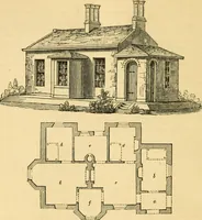 Picture 224 of 1377 from An encyclopædia of cottage, farm, and villa architecture and furniture : containing numerous designs for dwellings from the cottage to the villa including farm houses, farmeries, and other agricultural buildings, several designs for country inns, public houses, and parochial schools, with the requisite fittings-up fixtures and furniture ; and appropriate offices, gardens and garden scenery ; each design accompanied by analytical and critical marks illustrative of the principles of archtiectural science and taste on whihc it is composed (1836), leaf 201