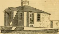 An illustration from An encyclopædia of cottage, farm, and villa architecture and furniture : containing numerous designs for dwellings from the cottage to the villa including farm houses, farmeries, and other agricultural buildings, several designs for country inns, public houses, and parochial schools, with the requisite fittings-up fixtures and furniture ; and appropriate offices, gardens and garden scenery ; each design accompanied by analytical and critical marks illustrative of the principles of archtiectural science and taste on whihc it is composed (1836)