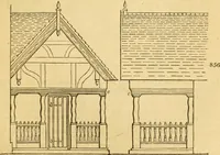 Picture 543 of 1377 from An encyclopædia of cottage, farm, and villa architecture and furniture : containing numerous designs for dwellings from the cottage to the villa including farm houses, farmeries, and other agricultural buildings, several designs for country inns, public houses, and parochial schools, with the requisite fittings-up fixtures and furniture ; and appropriate offices, gardens and garden scenery ; each design accompanied by analytical and critical marks illustrative of the principles of archtiectural science and taste on whihc it is composed (1836), leaf 444