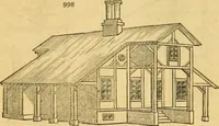 An illustration from An encyclopædia of cottage, farm, and villa architecture and furniture : containing numerous designs for dwellings from the cottage to the villa including farm houses, farmeries, and other agricultural buildings, several designs for country inns, public houses, and parochial schools, with the requisite fittings-up fixtures and furniture ; and appropriate offices, gardens and garden scenery ; each design accompanied by analytical and critical marks illustrative of the principles of archtiectural science and taste on whihc it is composed (1836)