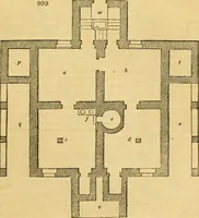 An illustration from An encyclopædia of cottage, farm, and villa architecture and furniture : containing numerous designs for dwellings from the cottage to the villa including farm houses, farmeries, and other agricultural buildings, several designs for country inns, public houses, and parochial schools, with the requisite fittings-up fixtures and furniture ; and appropriate offices, gardens and garden scenery ; each design accompanied by analytical and critical marks illustrative of the principles of archtiectural science and taste on whihc it is composed (1836)