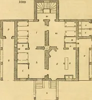 An illustration from An encyclopædia of cottage, farm, and villa architecture and furniture : containing numerous designs for dwellings from the cottage to the villa including farm houses, farmeries, and other agricultural buildings, several designs for country inns, public houses, and parochial schools, with the requisite fittings-up fixtures and furniture ; and appropriate offices, gardens and garden scenery ; each design accompanied by analytical and critical marks illustrative of the principles of archtiectural science and taste on whihc it is composed (1836)