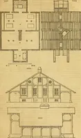 An illustration from An encyclopædia of cottage, farm, and villa architecture and furniture : containing numerous designs for dwellings from the cottage to the villa including farm houses, farmeries, and other agricultural buildings, several designs for country inns, public houses, and parochial schools, with the requisite fittings-up fixtures and furniture ; and appropriate offices, gardens and garden scenery ; each design accompanied by analytical and critical marks illustrative of the principles of archtiectural science and taste on whihc it is composed (1836)