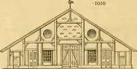 An illustration from An encyclopædia of cottage, farm, and villa architecture and furniture : containing numerous designs for dwellings from the cottage to the villa including farm houses, farmeries, and other agricultural buildings, several designs for country inns, public houses, and parochial schools, with the requisite fittings-up fixtures and furniture ; and appropriate offices, gardens and garden scenery ; each design accompanied by analytical and critical marks illustrative of the principles of archtiectural science and taste on whihc it is composed (1836)