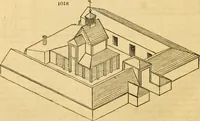 An illustration from An encyclopædia of cottage, farm, and villa architecture and furniture : containing numerous designs for dwellings from the cottage to the villa including farm houses, farmeries, and other agricultural buildings, several designs for country inns, public houses, and parochial schools, with the requisite fittings-up fixtures and furniture ; and appropriate offices, gardens and garden scenery ; each design accompanied by analytical and critical marks illustrative of the principles of archtiectural science and taste on whihc it is composed (1836)