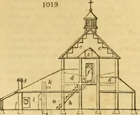 An illustration from An encyclopædia of cottage, farm, and villa architecture and furniture : containing numerous designs for dwellings from the cottage to the villa including farm houses, farmeries, and other agricultural buildings, several designs for country inns, public houses, and parochial schools, with the requisite fittings-up fixtures and furniture ; and appropriate offices, gardens and garden scenery ; each design accompanied by analytical and critical marks illustrative of the principles of archtiectural science and taste on whihc it is composed (1836)