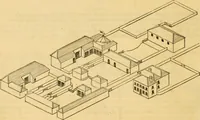 An illustration from An encyclopædia of cottage, farm, and villa architecture and furniture : containing numerous designs for dwellings from the cottage to the villa including farm houses, farmeries, and other agricultural buildings, several designs for country inns, public houses, and parochial schools, with the requisite fittings-up fixtures and furniture ; and appropriate offices, gardens and garden scenery ; each design accompanied by analytical and critical marks illustrative of the principles of archtiectural science and taste on whihc it is composed (1836)
