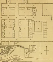 An illustration from An encyclopædia of cottage, farm, and villa architecture and furniture : containing numerous designs for dwellings from the cottage to the villa including farm houses, farmeries, and other agricultural buildings, several designs for country inns, public houses, and parochial schools, with the requisite fittings-up fixtures and furniture ; and appropriate offices, gardens and garden scenery ; each design accompanied by analytical and critical marks illustrative of the principles of archtiectural science and taste on whihc it is composed (1836)