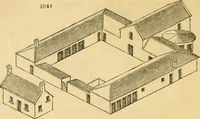 An illustration from An encyclopædia of cottage, farm, and villa architecture and furniture : containing numerous designs for dwellings from the cottage to the villa including farm houses, farmeries, and other agricultural buildings, several designs for country inns, public houses, and parochial schools, with the requisite fittings-up fixtures and furniture ; and appropriate offices, gardens and garden scenery ; each design accompanied by analytical and critical marks illustrative of the principles of archtiectural science and taste on whihc it is composed (1836)