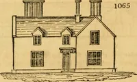 An illustration from An encyclopædia of cottage, farm, and villa architecture and furniture : containing numerous designs for dwellings from the cottage to the villa including farm houses, farmeries, and other agricultural buildings, several designs for country inns, public houses, and parochial schools, with the requisite fittings-up fixtures and furniture ; and appropriate offices, gardens and garden scenery ; each design accompanied by analytical and critical marks illustrative of the principles of archtiectural science and taste on whihc it is composed (1836)