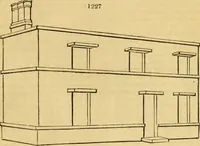 An illustration from An encyclopædia of cottage, farm, and villa architecture and furniture : containing numerous designs for dwellings from the cottage to the villa including farm houses, farmeries, and other agricultural buildings, several designs for country inns, public houses, and parochial schools, with the requisite fittings-up fixtures and furniture ; and appropriate offices, gardens and garden scenery ; each design accompanied by analytical and critical marks illustrative of the principles of archtiectural science and taste on whihc it is composed (1836)