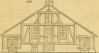 An illustration from An encyclopædia of cottage, farm, and villa architecture and furniture : containing numerous designs for dwellings from the cottage to the villa including farm houses, farmeries, and other agricultural buildings, several designs for country inns, public houses, and parochial schools, with the requisite fittings-up fixtures and furniture ; and appropriate offices, gardens and garden scenery ; each design accompanied by analytical and critical marks illustrative of the principles of archtiectural science and taste on whihc it is composed (1836)