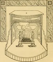 An illustration from An encyclopædia of cottage, farm, and villa architecture and furniture : containing numerous designs for dwellings from the cottage to the villa including farm houses, farmeries, and other agricultural buildings, several designs for country inns, public houses, and parochial schools, with the requisite fittings-up fixtures and furniture ; and appropriate offices, gardens and garden scenery ; each design accompanied by analytical and critical marks illustrative of the principles of archtiectural science and taste on whihc it is composed (1836)
