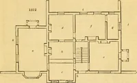 An illustration from An encyclopædia of cottage, farm, and villa architecture and furniture : containing numerous designs for dwellings from the cottage to the villa including farm houses, farmeries, and other agricultural buildings, several designs for country inns, public houses, and parochial schools, with the requisite fittings-up fixtures and furniture ; and appropriate offices, gardens and garden scenery ; each design accompanied by analytical and critical marks illustrative of the principles of archtiectural science and taste on whihc it is composed (1836)