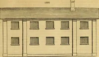 An illustration from An encyclopædia of cottage, farm, and villa architecture and furniture : containing numerous designs for dwellings from the cottage to the villa including farm houses, farmeries, and other agricultural buildings, several designs for country inns, public houses, and parochial schools, with the requisite fittings-up fixtures and furniture ; and appropriate offices, gardens and garden scenery ; each design accompanied by analytical and critical marks illustrative of the principles of archtiectural science and taste on whihc it is composed (1836)