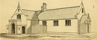 An illustration from An encyclopædia of cottage, farm, and villa architecture and furniture : containing numerous designs for dwellings from the cottage to the villa including farm houses, farmeries, and other agricultural buildings, several designs for country inns, public houses, and parochial schools, with the requisite fittings-up fixtures and furniture ; and appropriate offices, gardens and garden scenery ; each design accompanied by analytical and critical marks illustrative of the principles of archtiectural science and taste on whihc it is composed (1836)