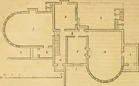 An illustration from An encyclopædia of cottage, farm, and villa architecture and furniture : containing numerous designs for dwellings from the cottage to the villa including farm houses, farmeries, and other agricultural buildings, several designs for country inns, public houses, and parochial schools, with the requisite fittings-up fixtures and furniture ; and appropriate offices, gardens and garden scenery ; each design accompanied by analytical and critical marks illustrative of the principles of archtiectural science and taste on whihc it is composed (1836)