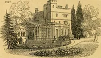 An illustration from An encyclopædia of cottage, farm, and villa architecture and furniture : containing numerous designs for dwellings from the cottage to the villa including farm houses, farmeries, and other agricultural buildings, several designs for country inns, public houses, and parochial schools, with the requisite fittings-up fixtures and furniture ; and appropriate offices, gardens and garden scenery ; each design accompanied by analytical and critical marks illustrative of the principles of archtiectural science and taste on whihc it is composed (1836)