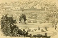 An illustration from An encyclopædia of cottage, farm, and villa architecture and furniture : containing numerous designs for dwellings from the cottage to the villa including farm houses, farmeries, and other agricultural buildings, several designs for country inns, public houses, and parochial schools, with the requisite fittings-up fixtures and furniture ; and appropriate offices, gardens and garden scenery ; each design accompanied by analytical and critical marks illustrative of the principles of archtiectural science and taste on whihc it is composed (1836)
