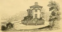 An illustration from An encyclopædia of cottage, farm, and villa architecture and furniture : containing numerous designs for dwellings from the cottage to the villa including farm houses, farmeries, and other agricultural buildings, several designs for country inns, public houses, and parochial schools, with the requisite fittings-up fixtures and furniture ; and appropriate offices, gardens and garden scenery ; each design accompanied by analytical and critical marks illustrative of the principles of archtiectural science and taste on whihc it is composed (1836)