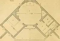 An illustration from An encyclopædia of cottage, farm, and villa architecture and furniture : containing numerous designs for dwellings from the cottage to the villa including farm houses, farmeries, and other agricultural buildings, several designs for country inns, public houses, and parochial schools, with the requisite fittings-up fixtures and furniture ; and appropriate offices, gardens and garden scenery ; each design accompanied by analytical and critical marks illustrative of the principles of archtiectural science and taste on whihc it is composed (1836)