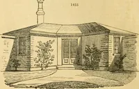 An illustration from An encyclopædia of cottage, farm, and villa architecture and furniture : containing numerous designs for dwellings from the cottage to the villa including farm houses, farmeries, and other agricultural buildings, several designs for country inns, public houses, and parochial schools, with the requisite fittings-up fixtures and furniture ; and appropriate offices, gardens and garden scenery ; each design accompanied by analytical and critical marks illustrative of the principles of archtiectural science and taste on whihc it is composed (1836)